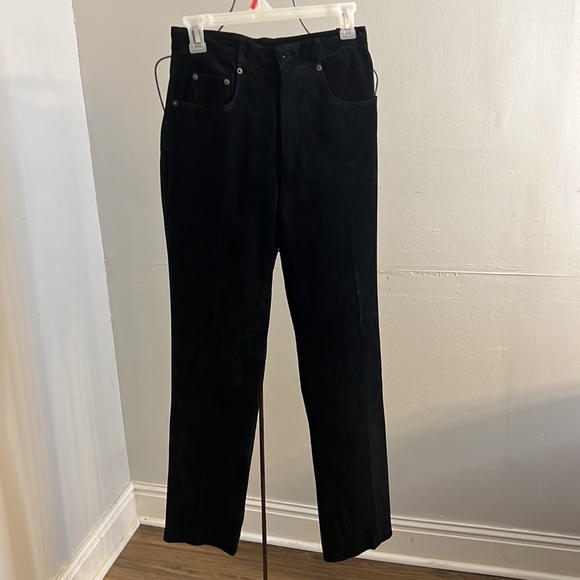 Harold’s SUEDE/Leather quality apparel black suede /leather  pants womens size 8 - Picture 3 of 10